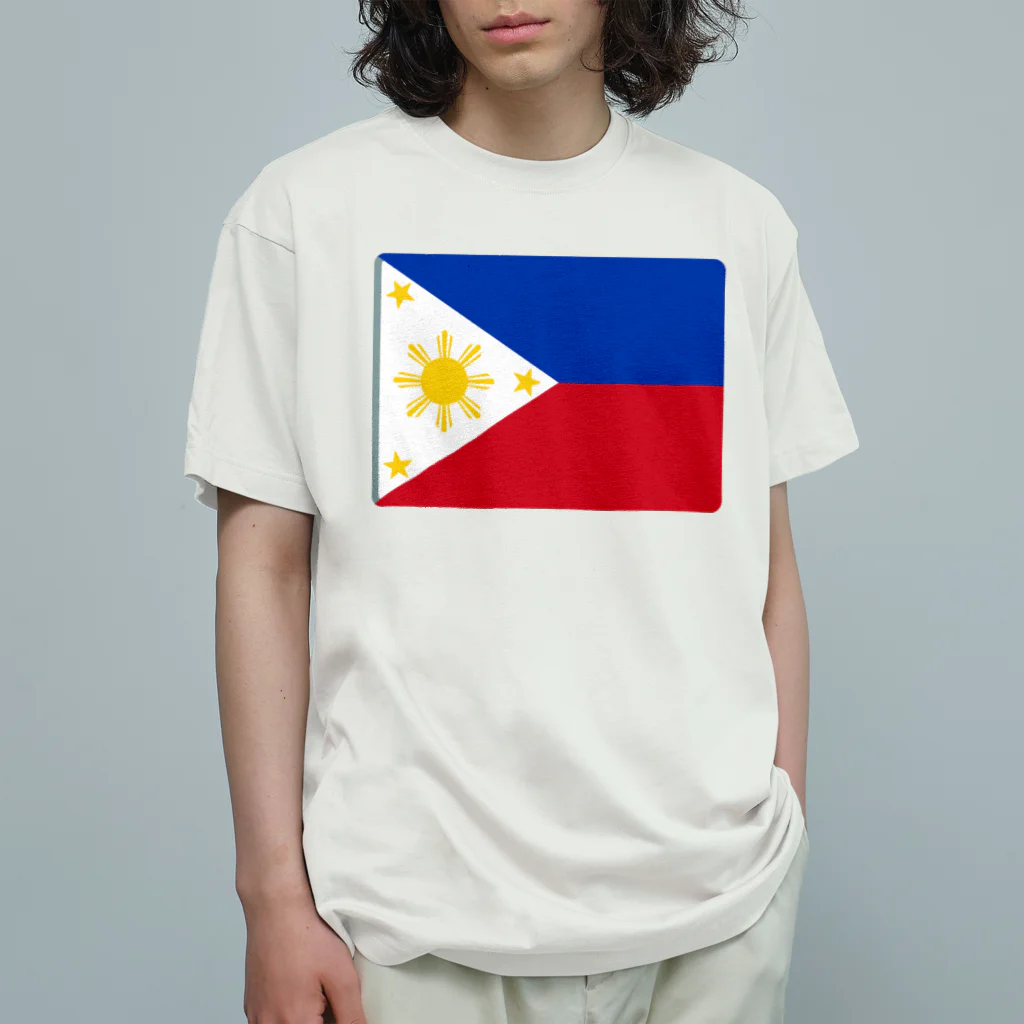 お絵かき屋さんのフィリピンの国旗 オーガニックコットンTシャツ