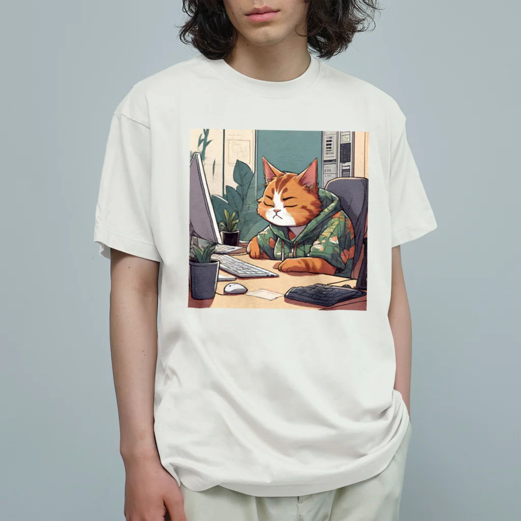 田村尚也の猫エンジニア オーガニックコットンTシャツ