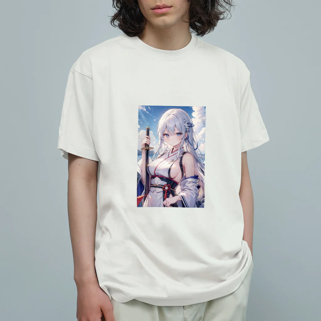 巫女スタぐらむの日本刀をもった美少女 Organic Cotton T-Shirt