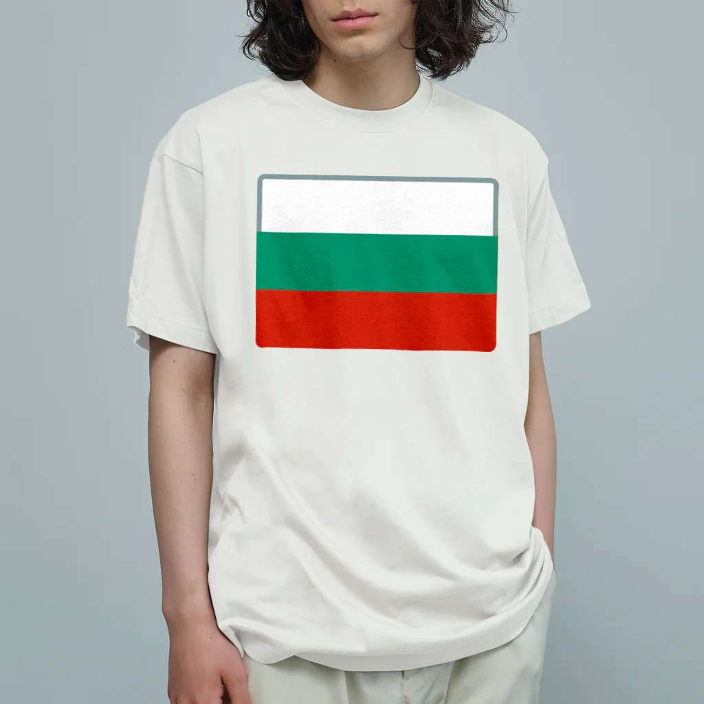 お絵かき屋さんのブルガリアの国旗 オーガニックコットンTシャツ