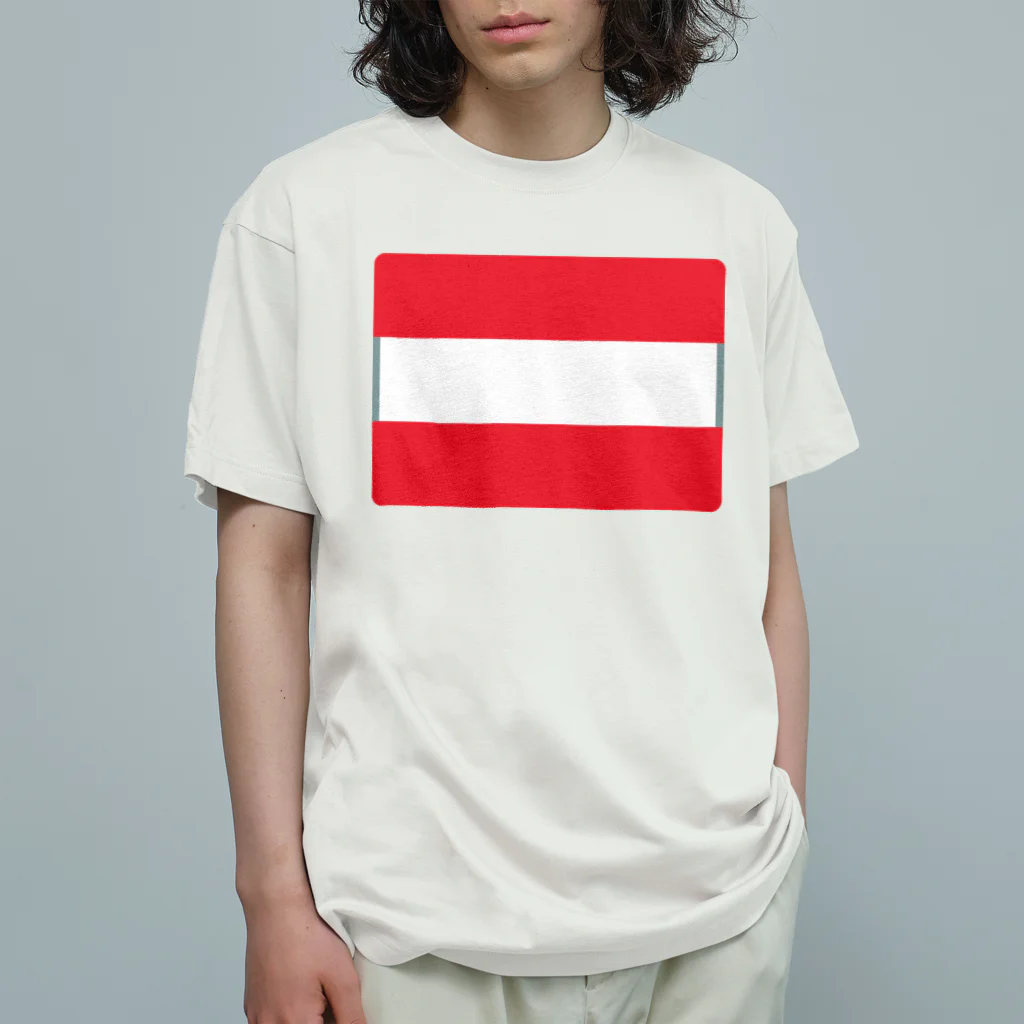 お絵かき屋さんのオーストリアの国旗 Organic Cotton T-Shirt