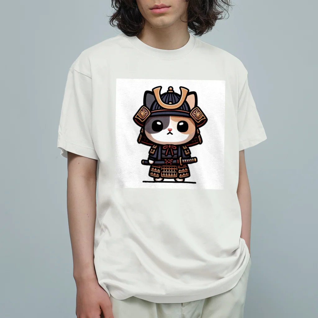 にゃんラボの武士にゃんこ２ オーガニックコットンTシャツ