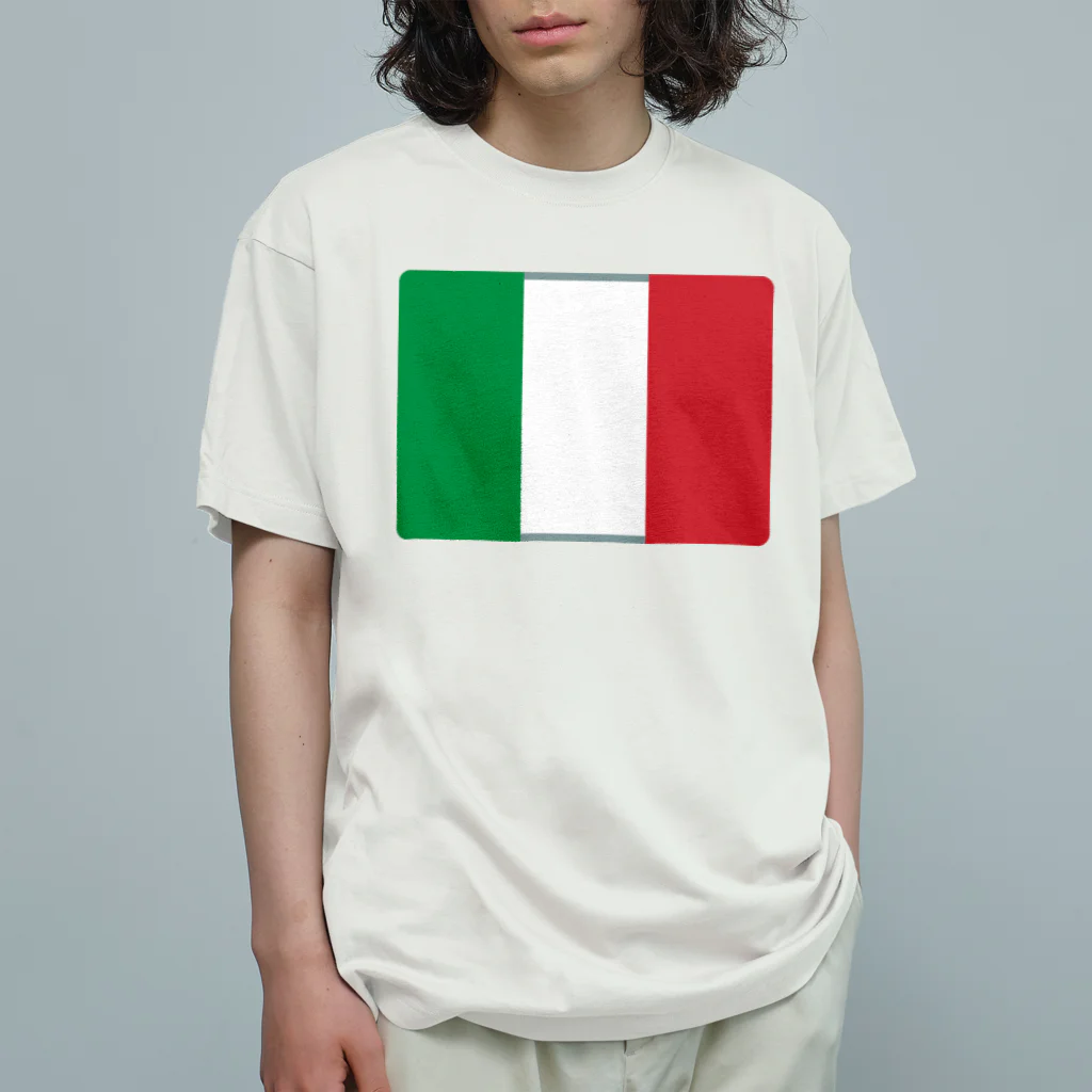 お絵かき屋さんのイタリアの国旗 オーガニックコットンTシャツ