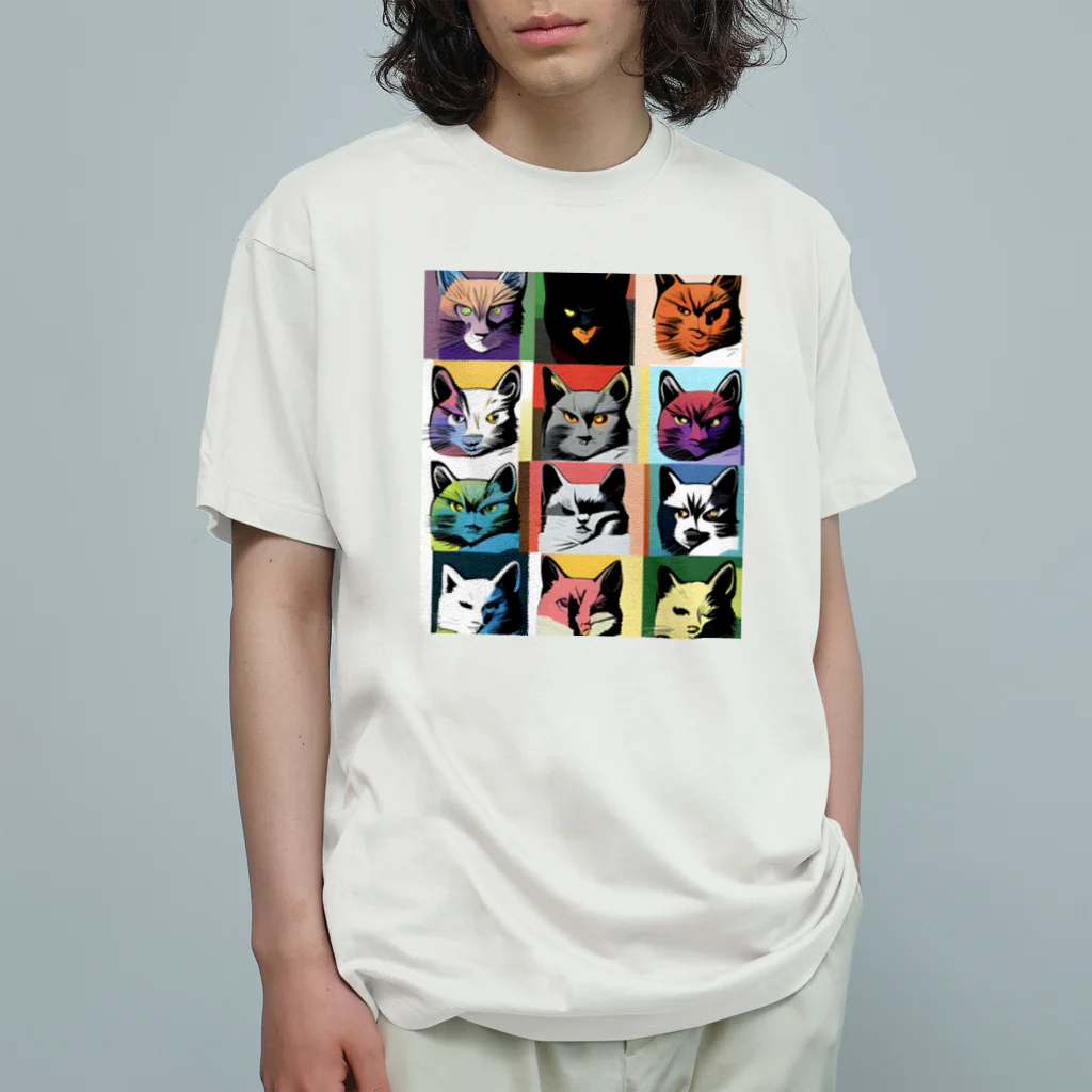 PAC (ポップアートキャット）のPAC (ポップアートキャット) オーガニックコットンTシャツ