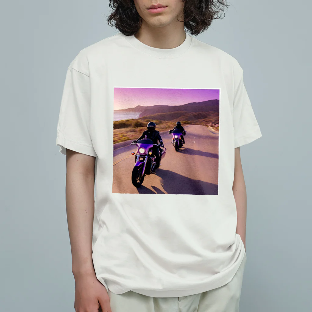 the blue seasonの紫陽花の道を駆ける オーガニックコットンTシャツ