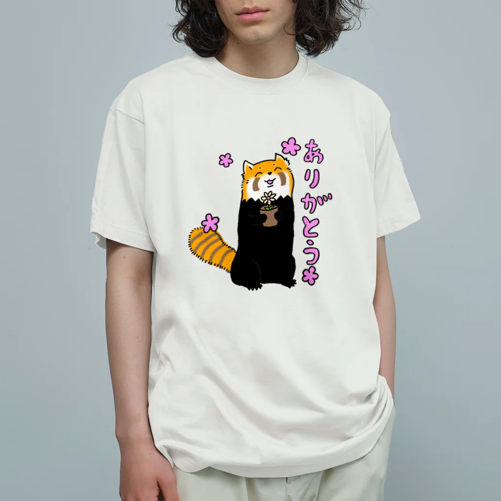 レッサーパンダのハッピーストアのありがとうレッサーパンダくん Organic Cotton T-Shirt