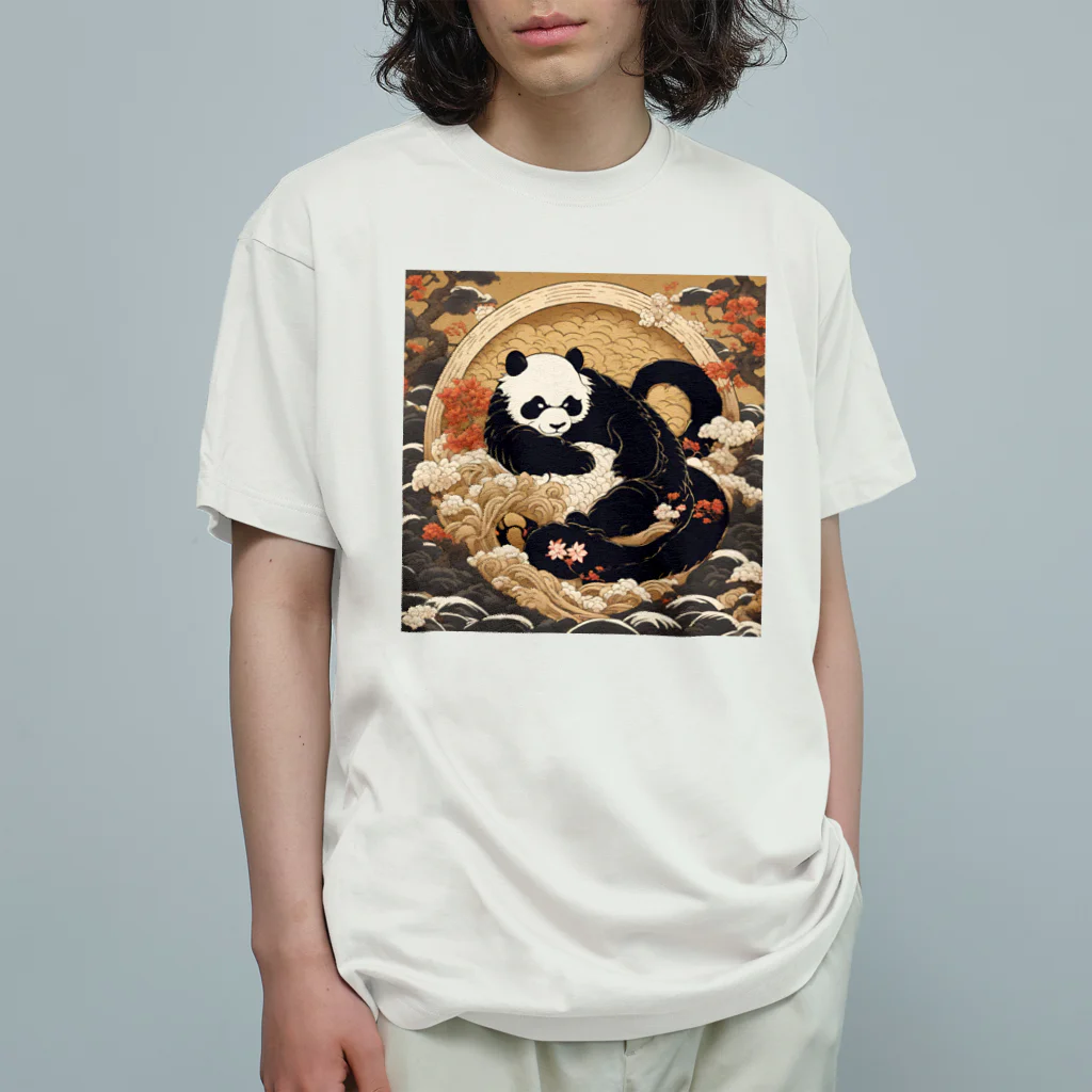 pandownloadの和風の最強パンダ Organic Cotton T-Shirt