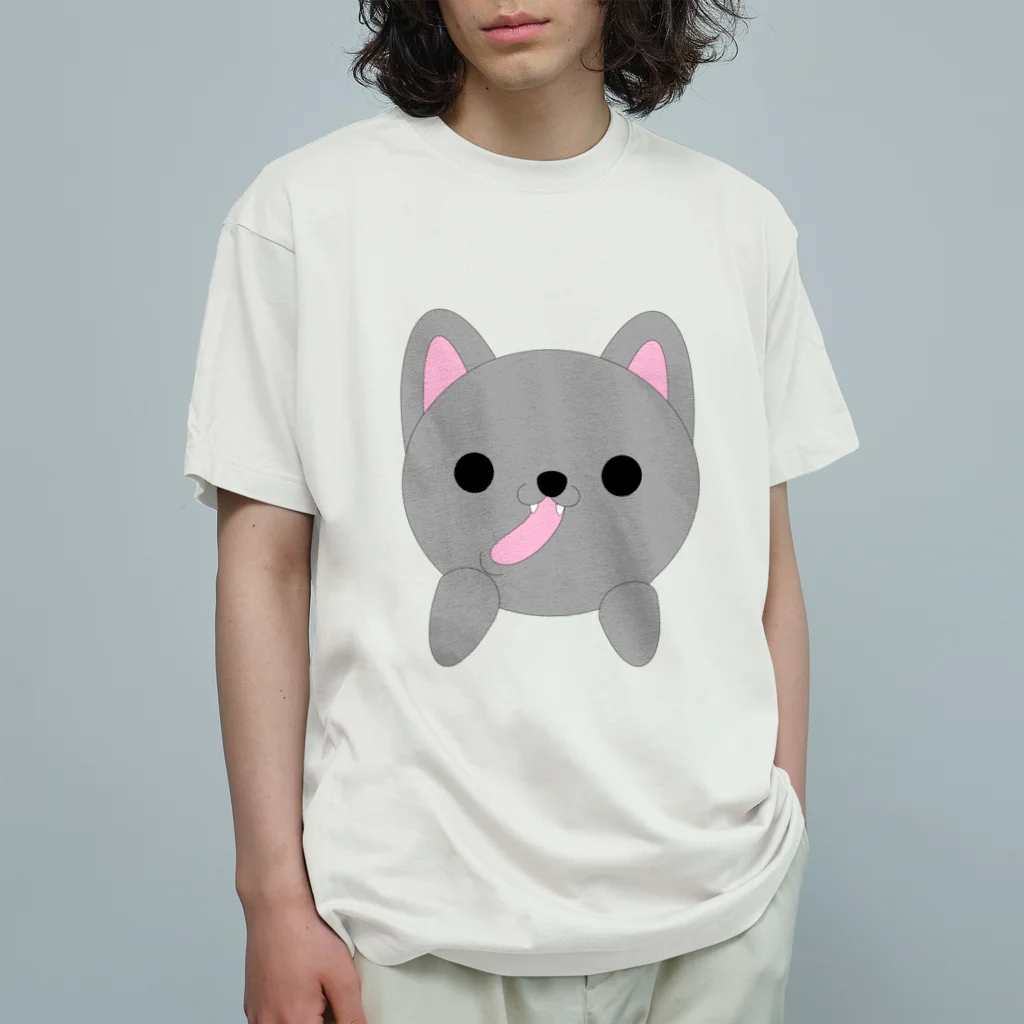 Hanamari のグレー色の猫ちゃんとお尻 Organic Cotton T-Shirt