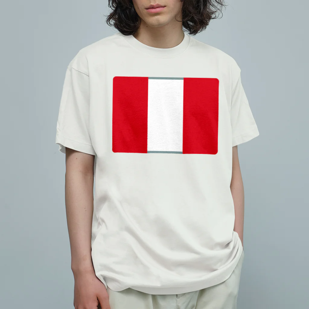 お絵かき屋さんのペルーの国旗 オーガニックコットンTシャツ