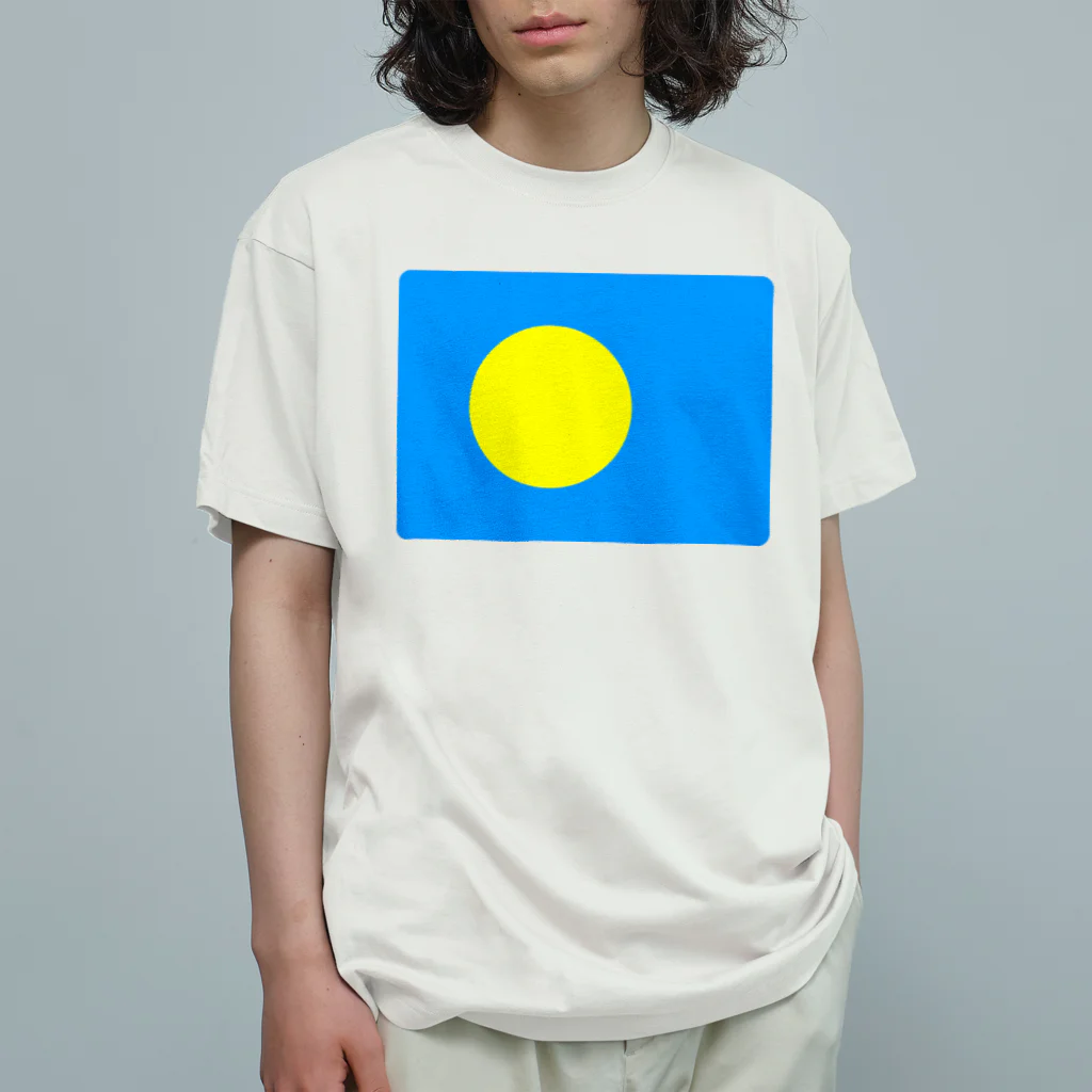 お絵かき屋さんのパラオの国旗 オーガニックコットンTシャツ