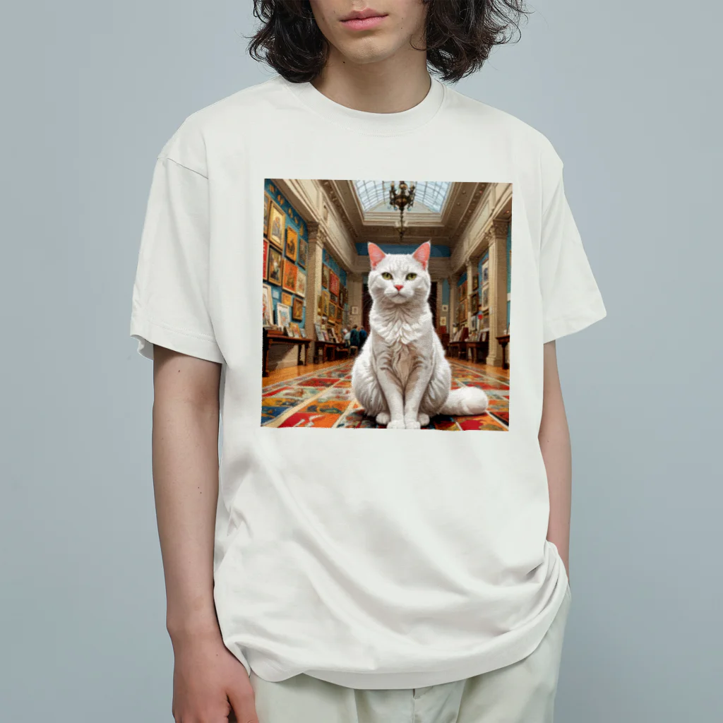hono想(そう)イタグレ日記の美術館で記念写真 オーガニックコットンTシャツ