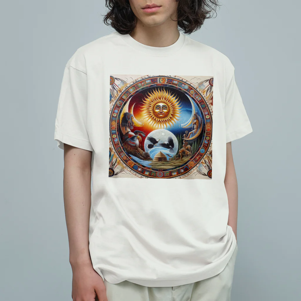 MKTU51の太陽　月　大地　祈り Organic Cotton T-Shirt