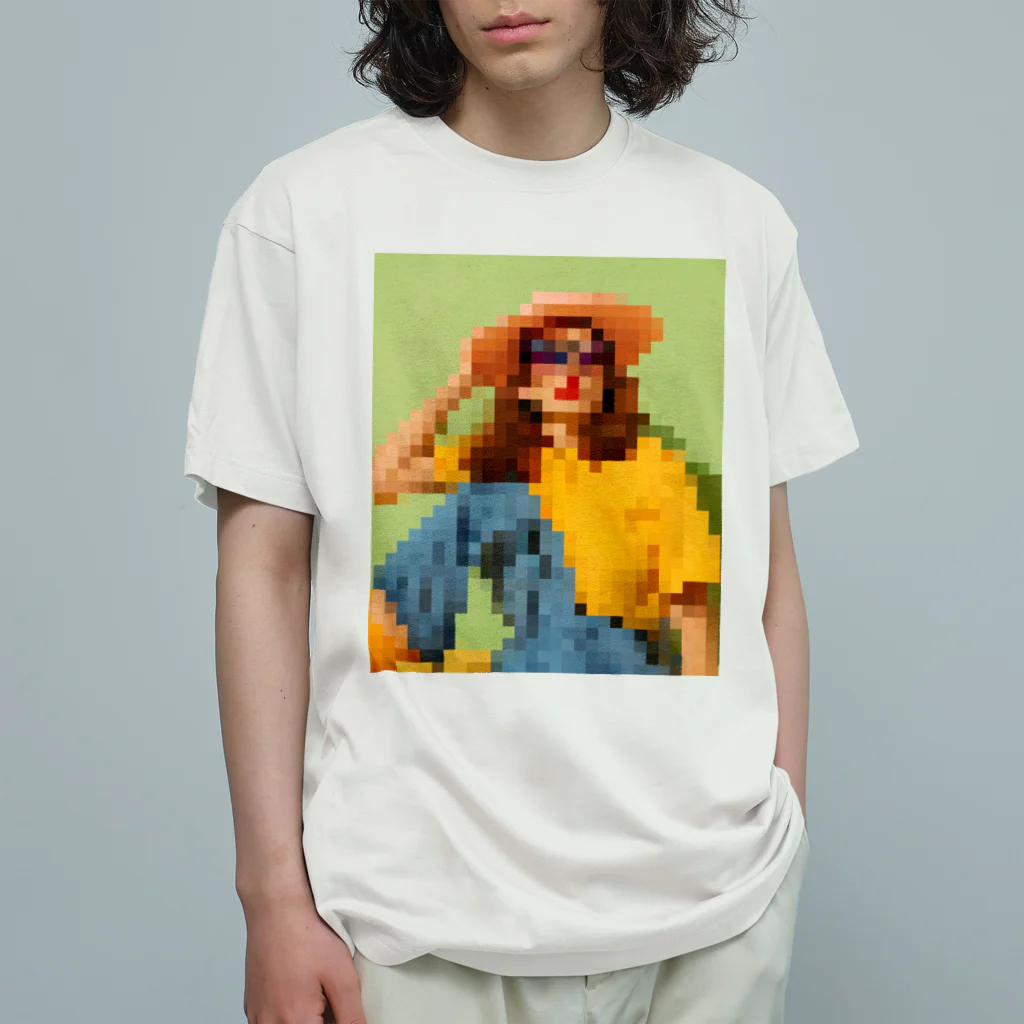 Unique Existenceのart woman mosaic オーガニックコットンTシャツ