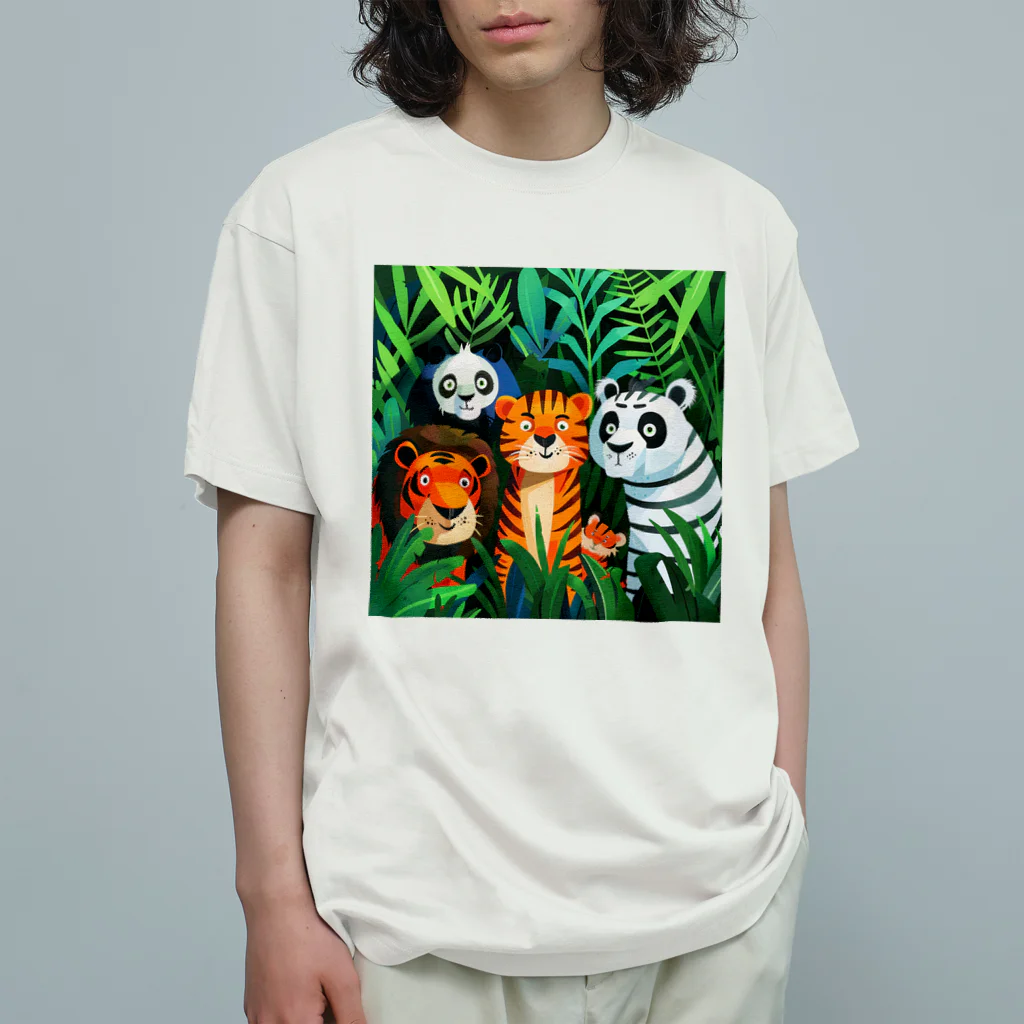 AQUAMETAVERSEの草村に潜む熊とらS オーガニックコットンTシャツ