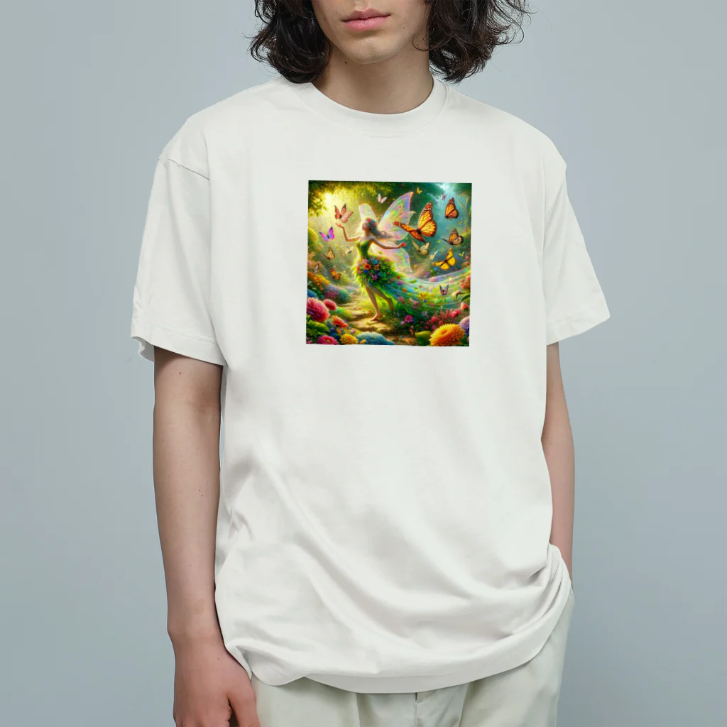 yukie8139の妖精と蝶々 オーガニックコットンTシャツ