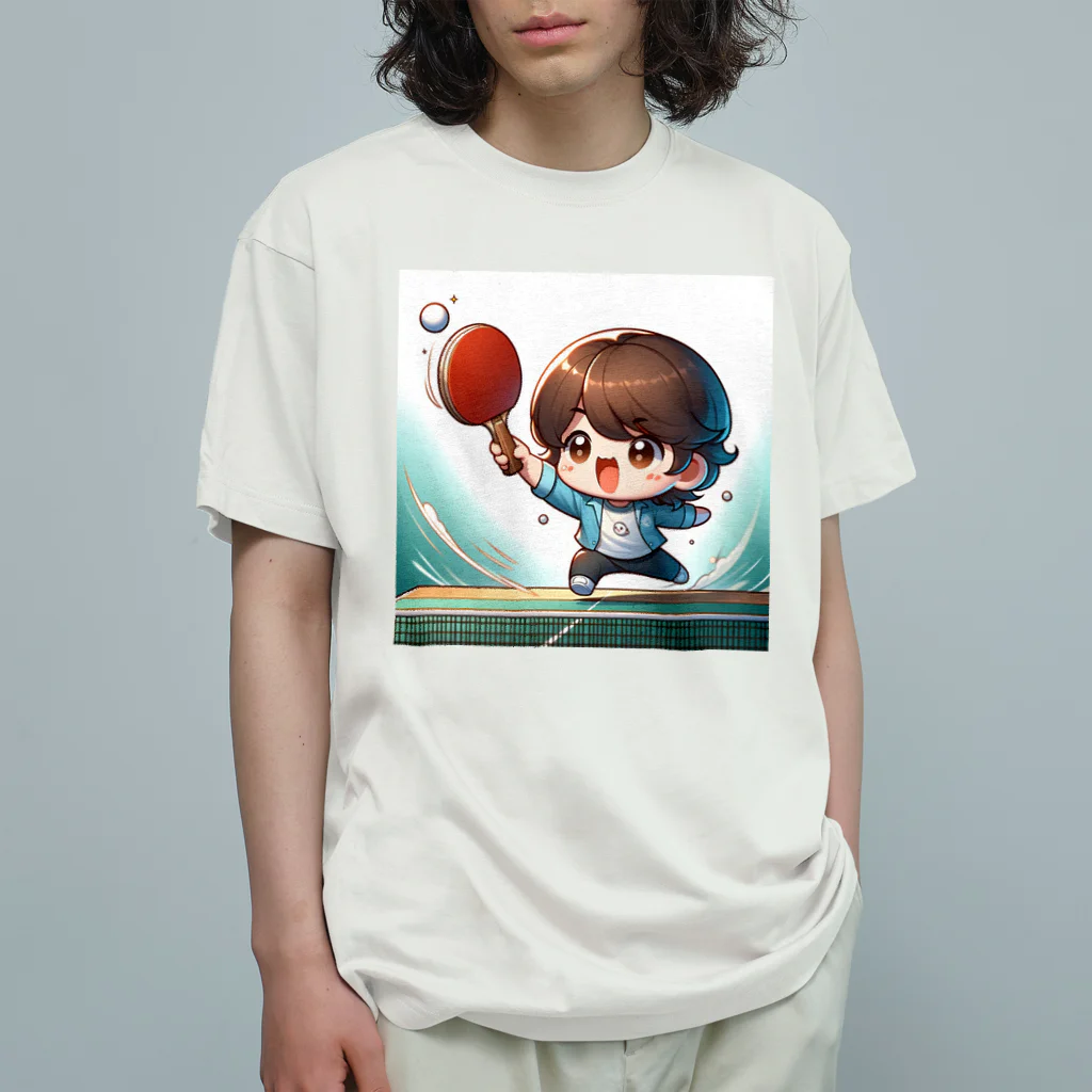 卓球だよの卓球小僧 Organic Cotton T-Shirt