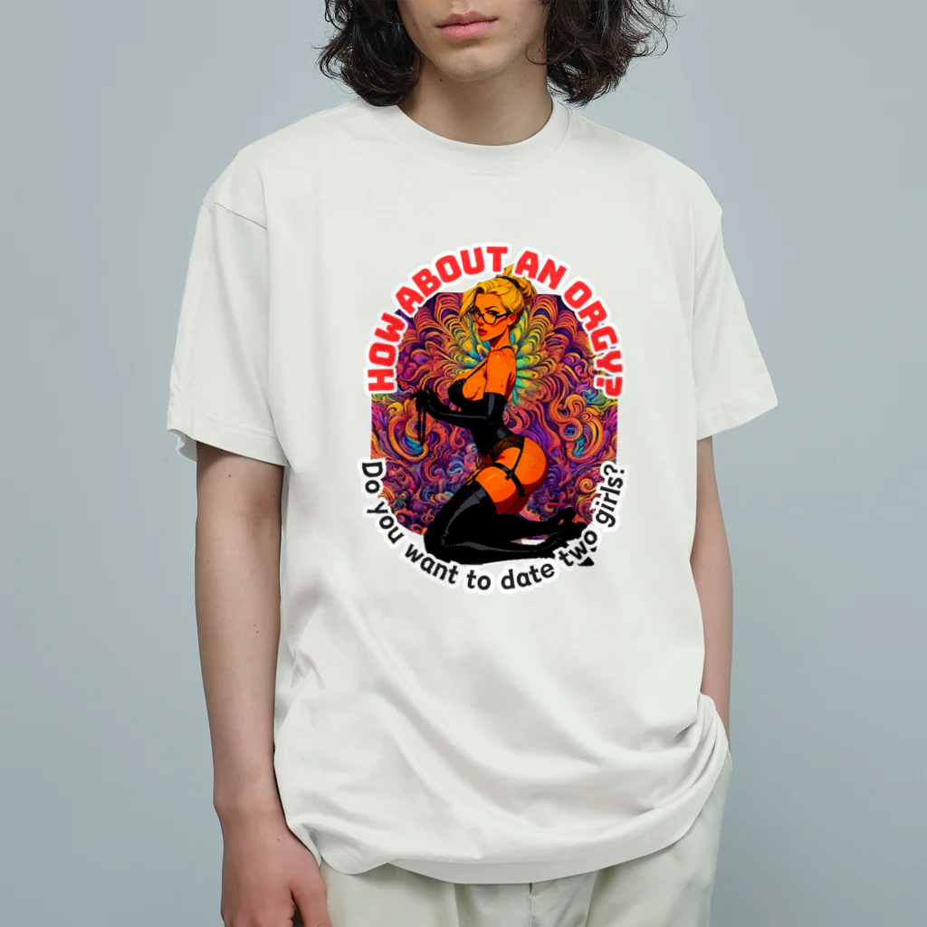 Donky Goriのメガネのおねえさん Organic Cotton T-Shirt