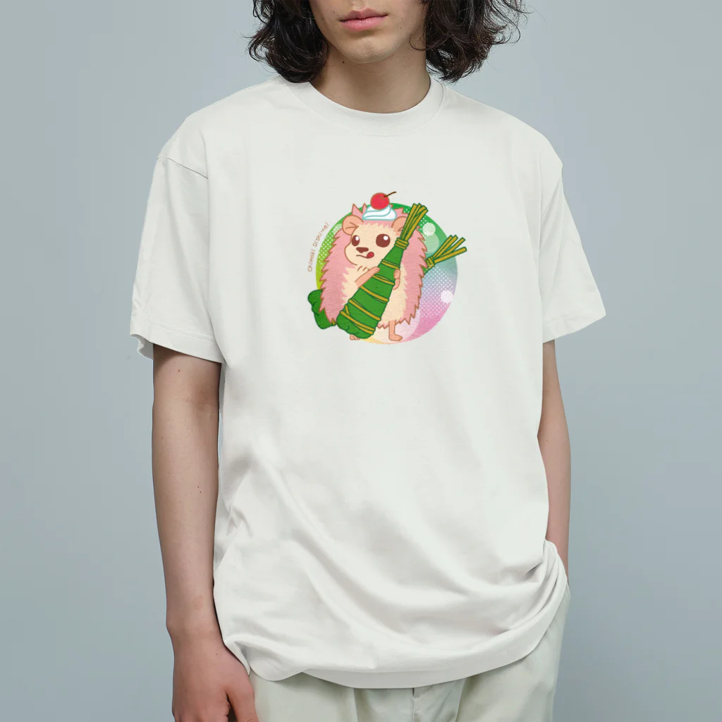 さちあきのおみせの季節のちまきハリネズミ オーガニックコットンTシャツ