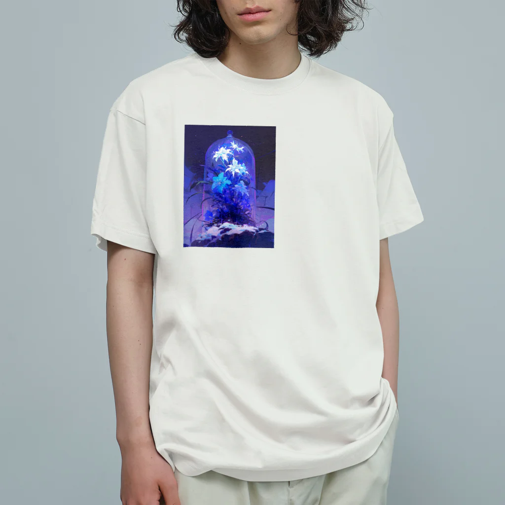 AQUAMETAVERSEのブリザードフラワーをガラスドームの中へ　ラフルール　1859 Organic Cotton T-Shirt