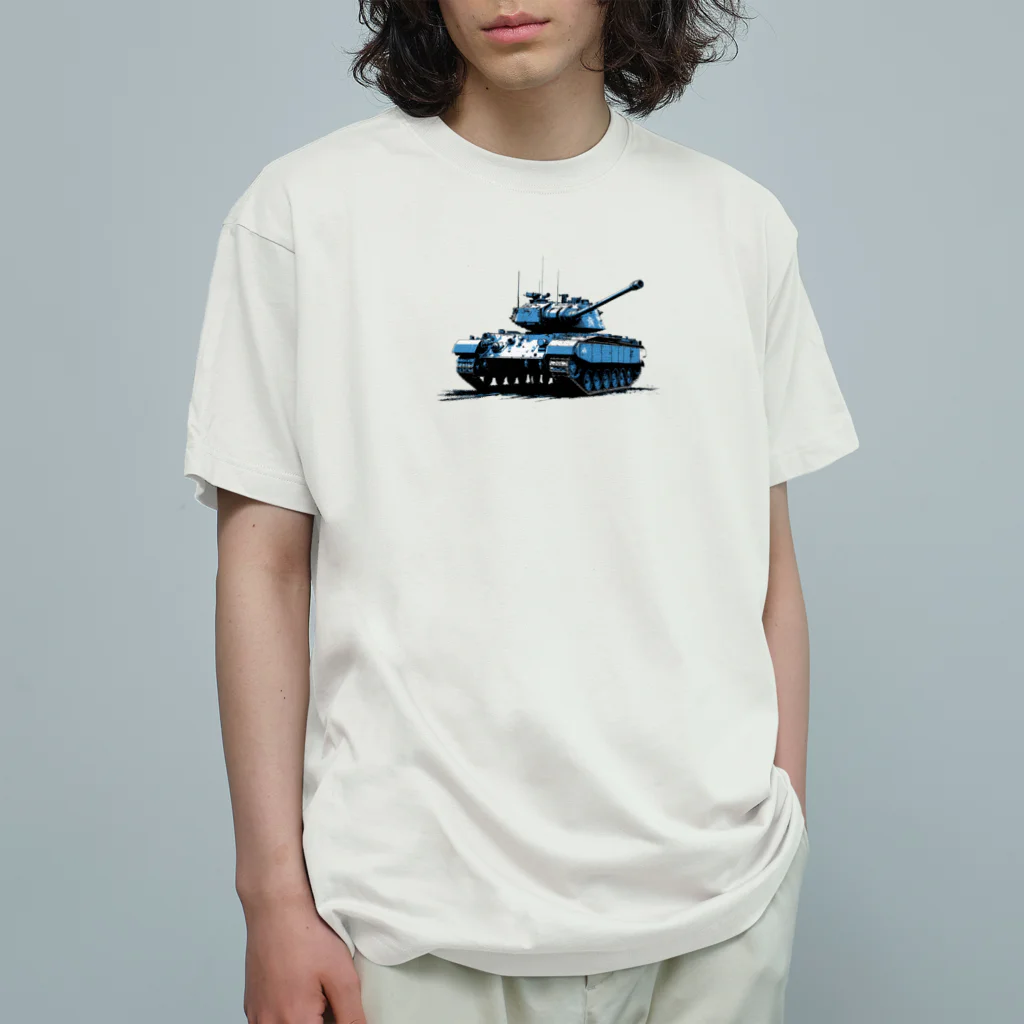 mochikun7の戦車イラスト01 オーガニックコットンTシャツ