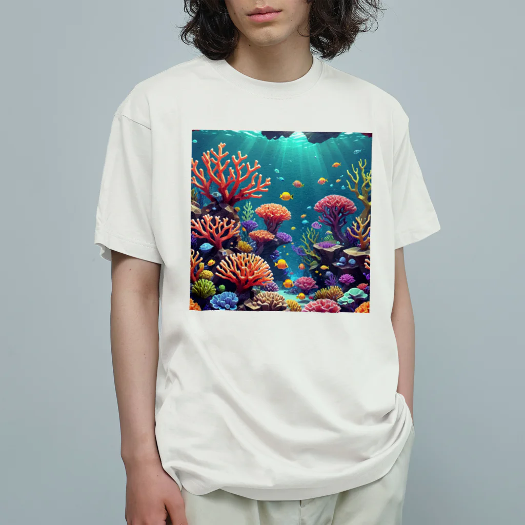 asuto_20のローポリ風サンゴ Organic Cotton T-Shirt