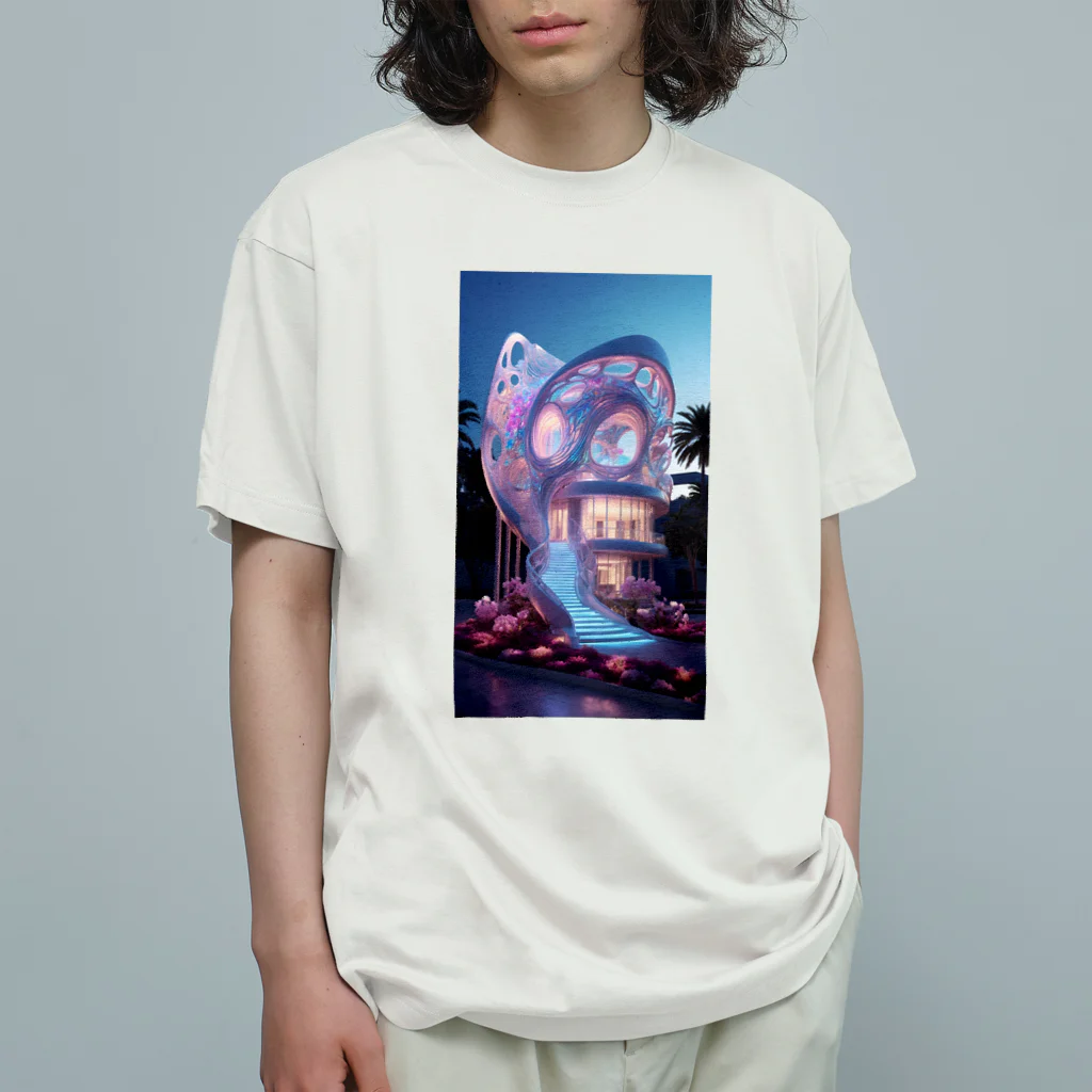 AQUAMETAVERSEの幻想的なお家アメジスト2846 オーガニックコットンTシャツ