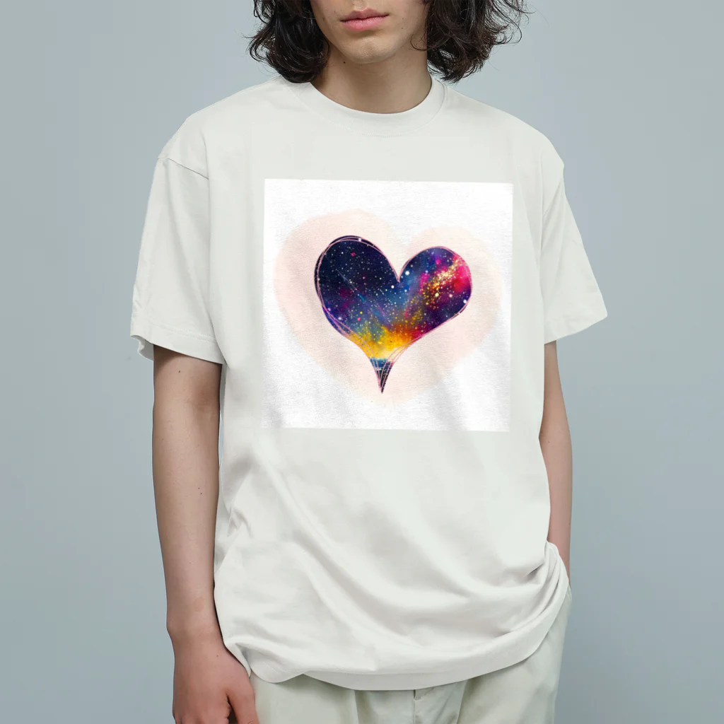 bittersweetの彩りハート銀河ペイント Organic Cotton T-Shirt