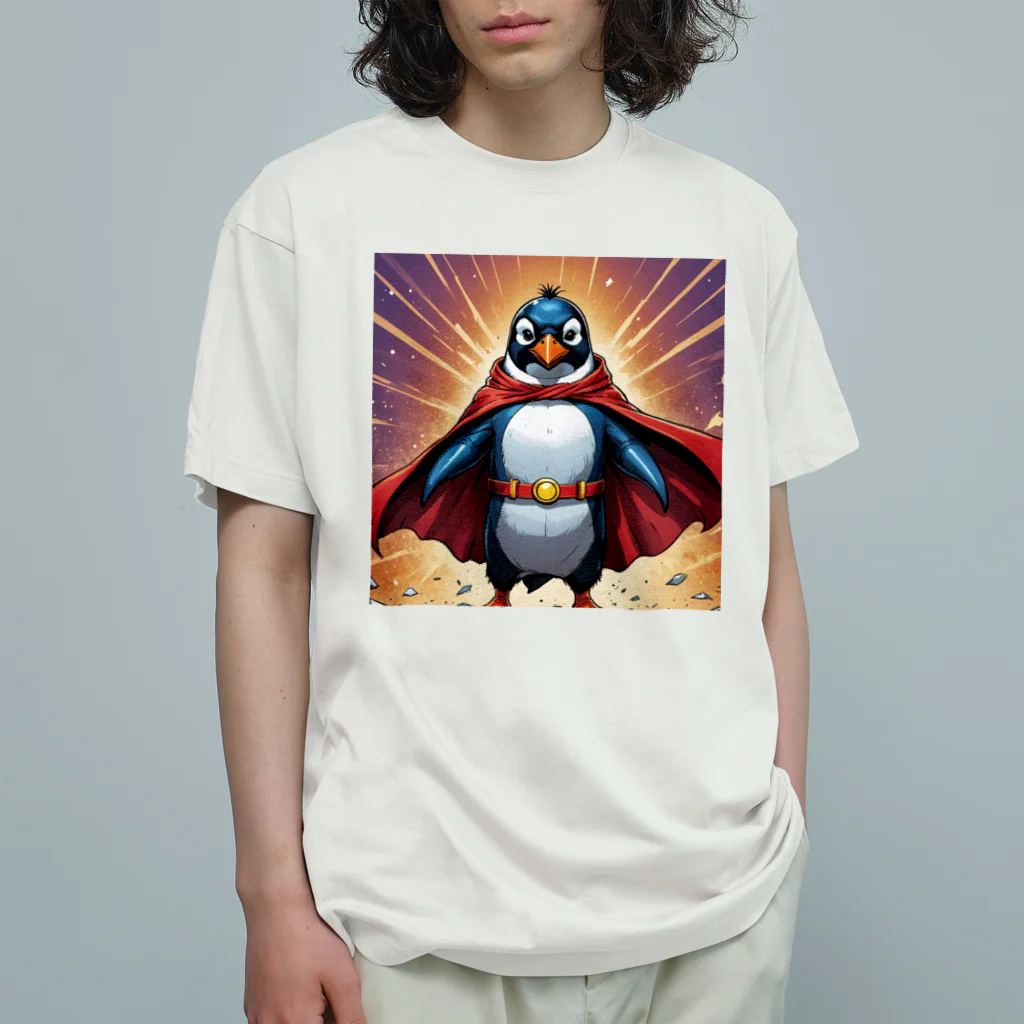 pen.のペンギンのヒーロー登場！ Organic Cotton T-Shirt