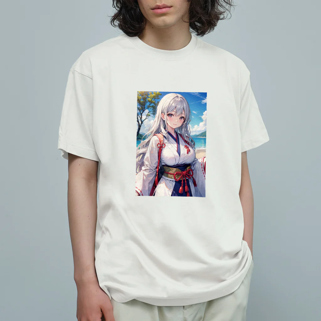 巫女スタぐらむの母性溢れる巫女 オーガニックコットンTシャツ