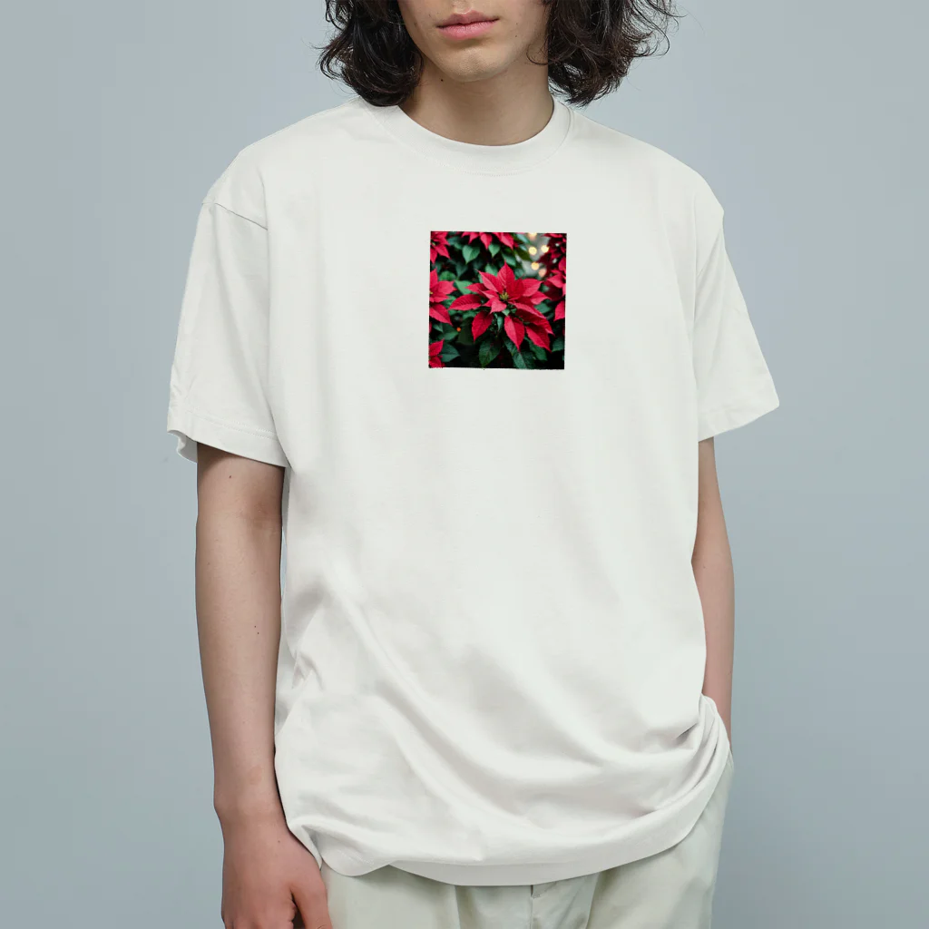 yohiti193の赤いポインセチア Organic Cotton T-Shirt