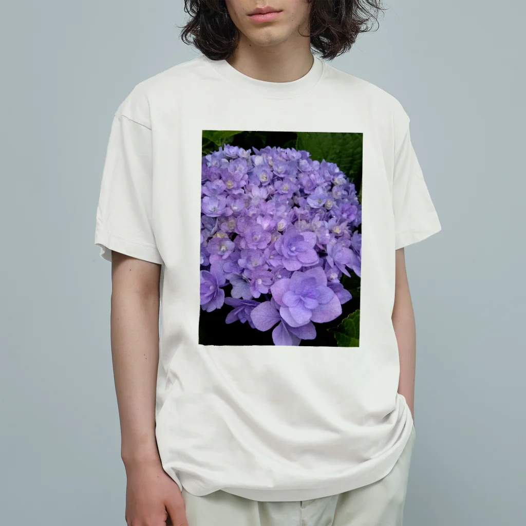 yurisacinの紫陽花（紫） オーガニックコットンTシャツ