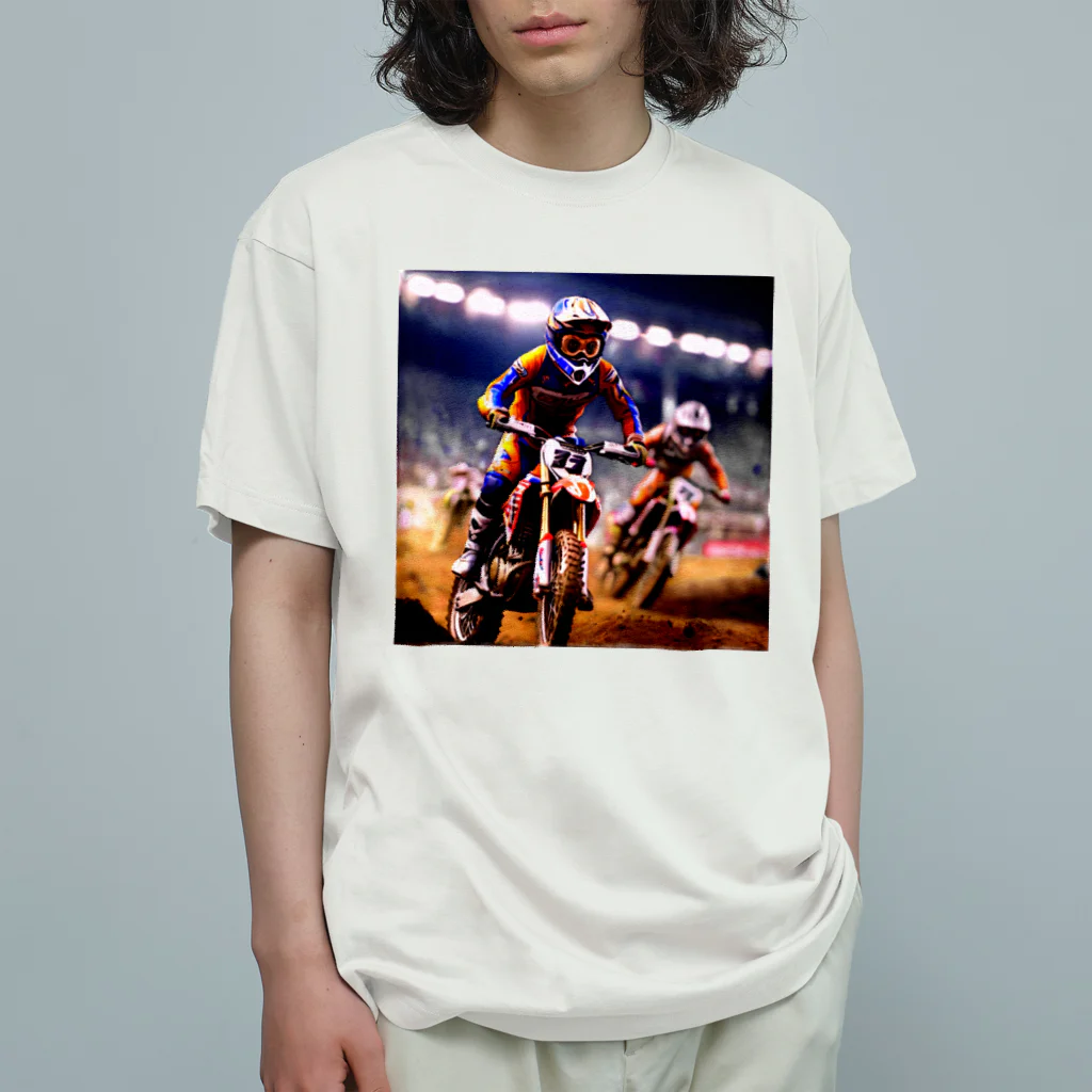 Bikers' Galleryのチャンピオンライド：モトクロスアクション オーガニックコットンTシャツ