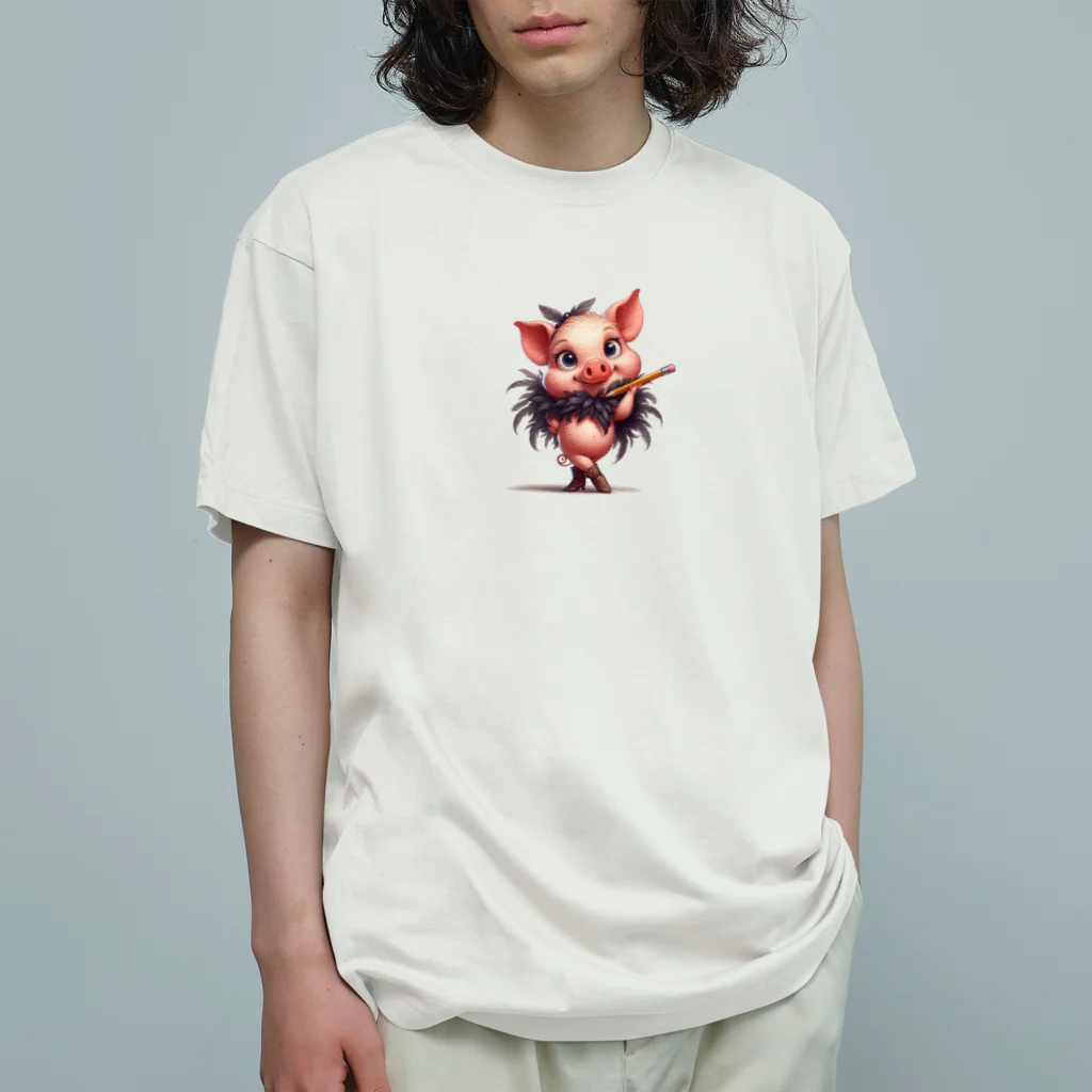 momonekokoの子豚アーティスト オーガニックコットンTシャツ