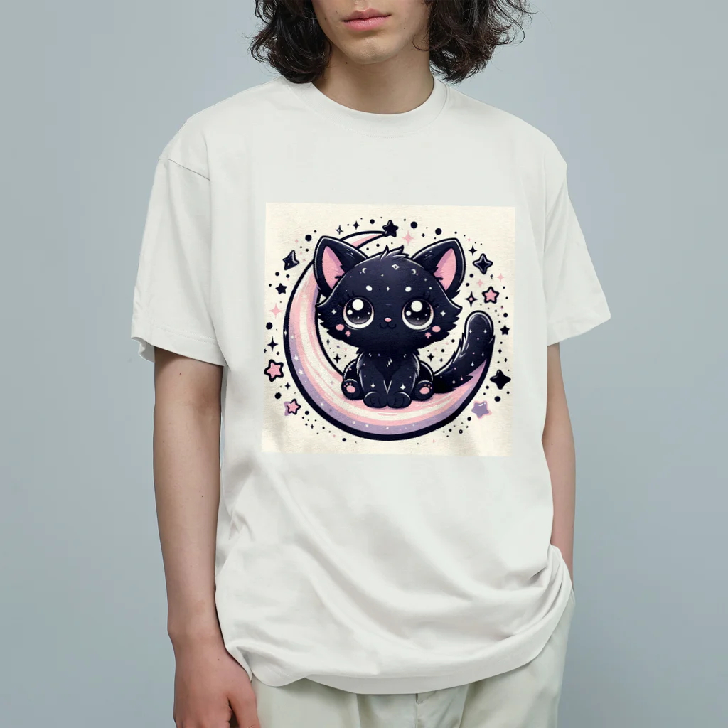 beni35の月猫ミュウミュウ オーガニックコットンTシャツ