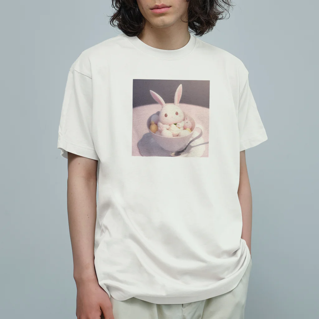 nakayan33のアイスカップうさ オーガニックコットンTシャツ