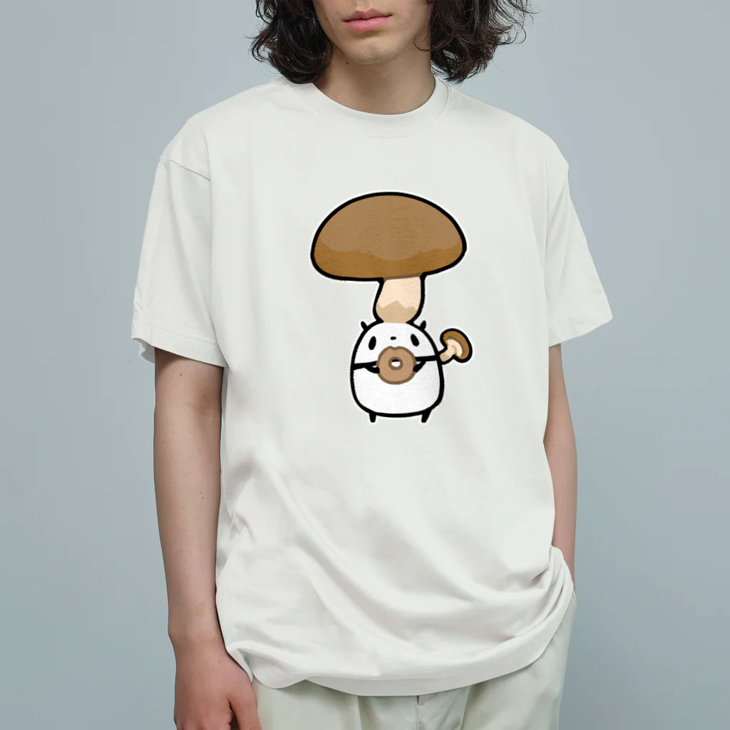 うさやのシイタケに侵食されるパンダ Organic Cotton T-Shirt