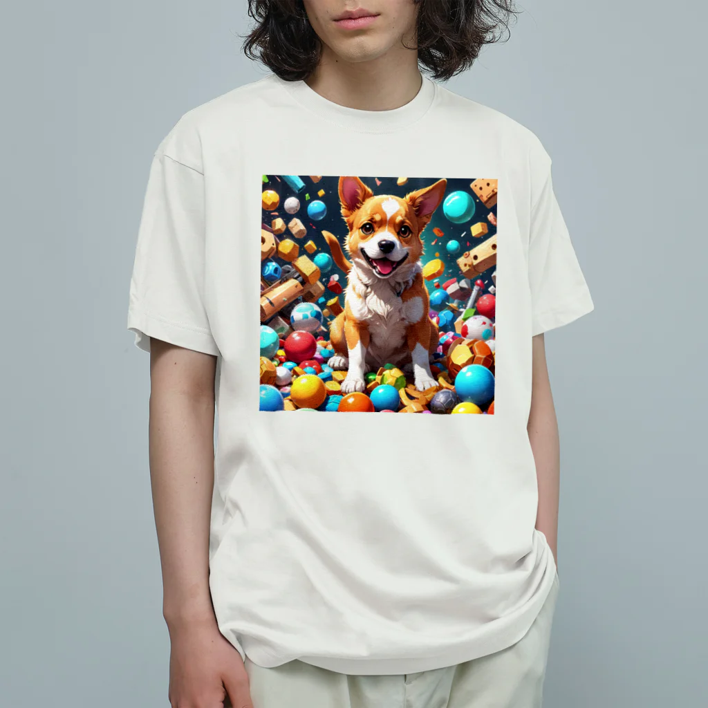 tomopan4575のはしゃぐわんちゃん Organic Cotton T-Shirt