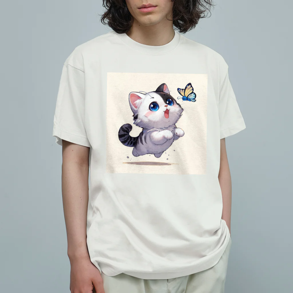 yos-1292583のねこニコばん オーガニックコットンTシャツ