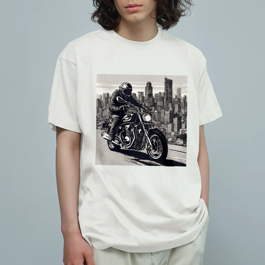 the blue seasonの都市の鼓動を感じるライド オーガニックコットンTシャツ