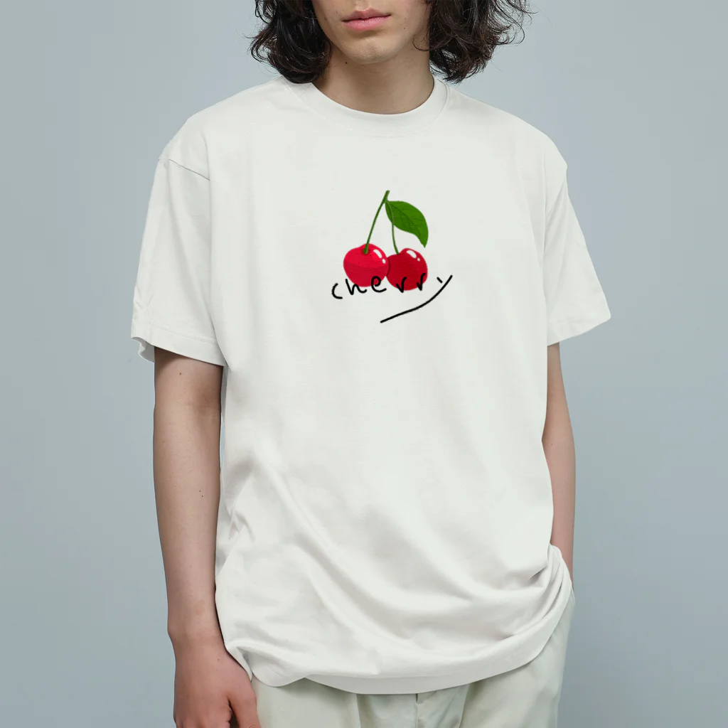 ひろ姐🍒商店のさくらんぼ（ローマ字） オーガニックコットンTシャツ