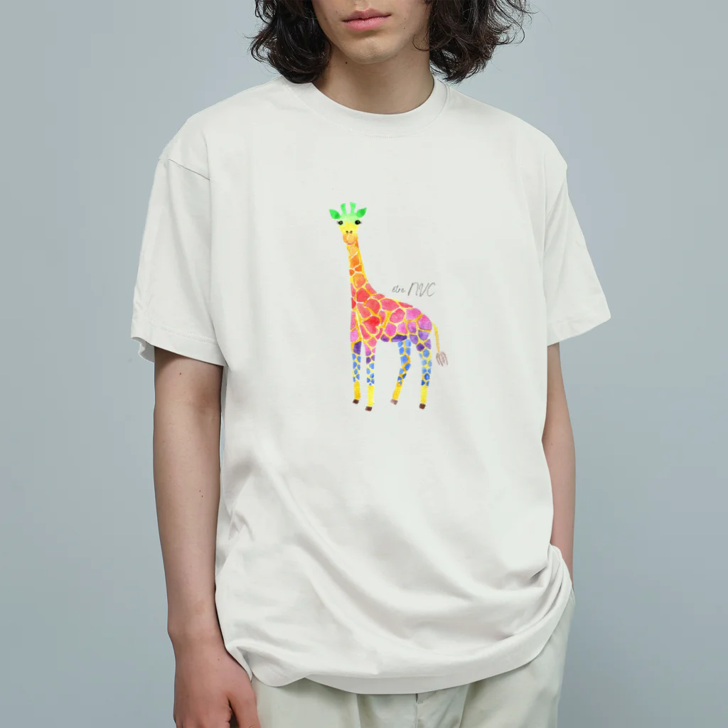 COCO boutiqueの虹キリンTシャツ オーガニックコットンTシャツ