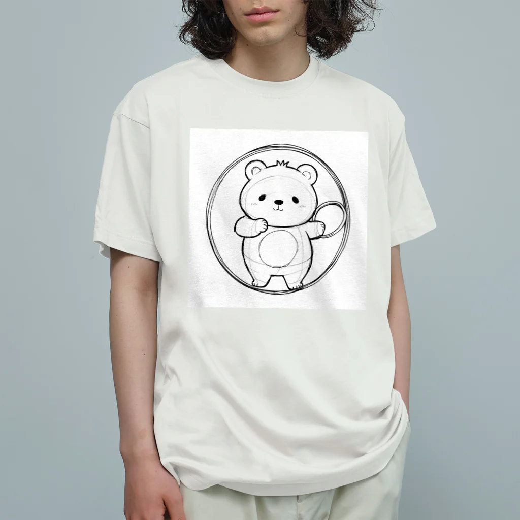 ganeshaのかわいいクマ オーガニックコットンTシャツ