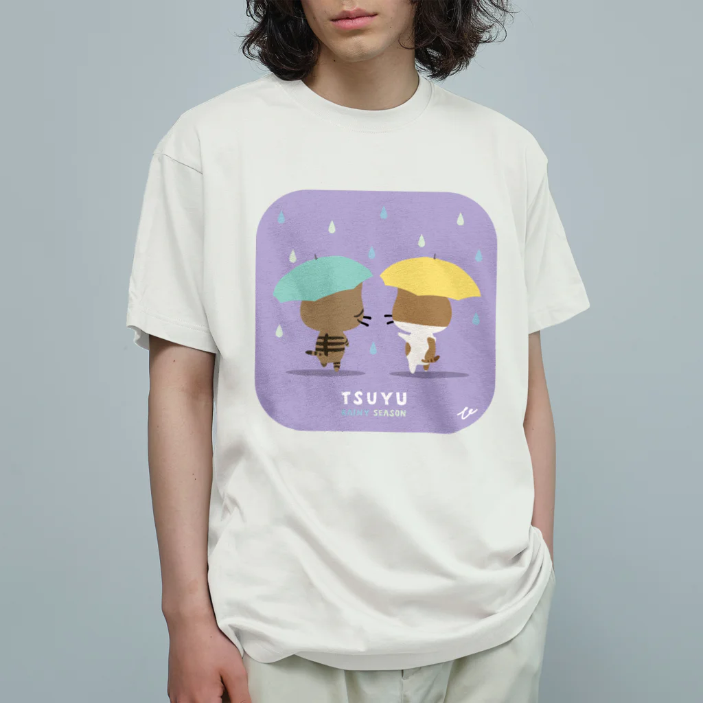 KIJISHIRO'S FACTORYの梅雨の時期に散歩しているキジシロ工場長 Organic Cotton T-Shirt