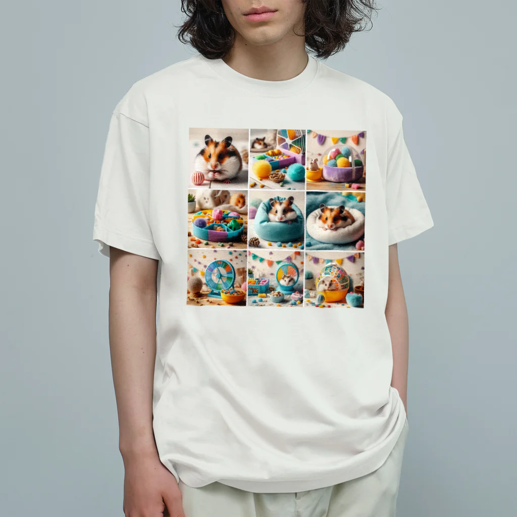 MAKOTO1109のかわいいハムスターがいっぱい！色とりどりの可愛らしい写真集です Organic Cotton T-Shirt