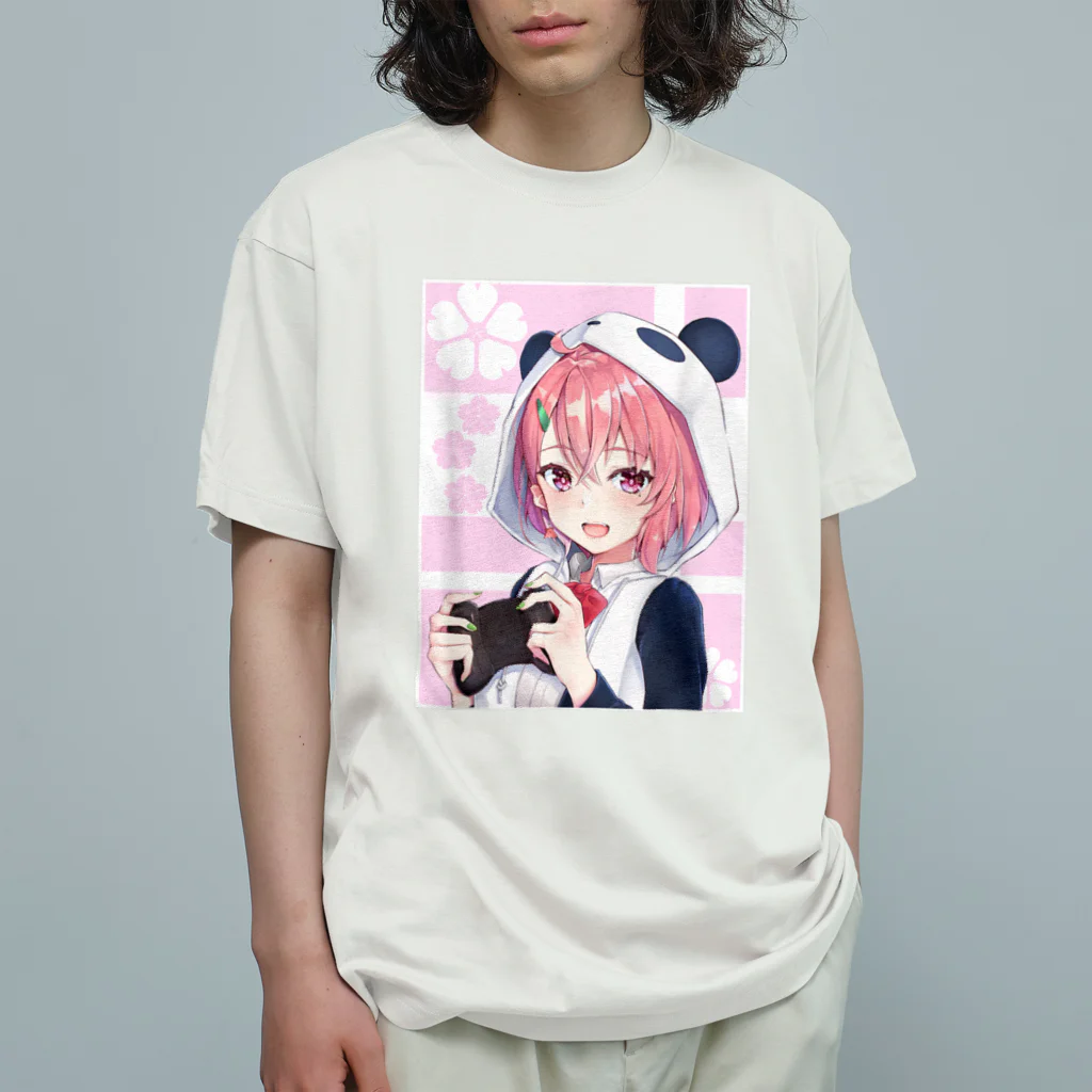 World_Teesのパンダのコスプレをしたアニメガール - 日本の美学 アニメオタク オーガニックコットンTシャツ