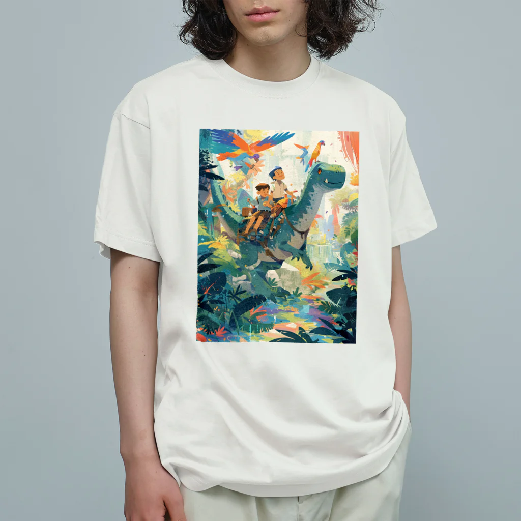 AQUAMETAVERSEの恐竜とジヤングル探検　なでしこ1478 オーガニックコットンTシャツ