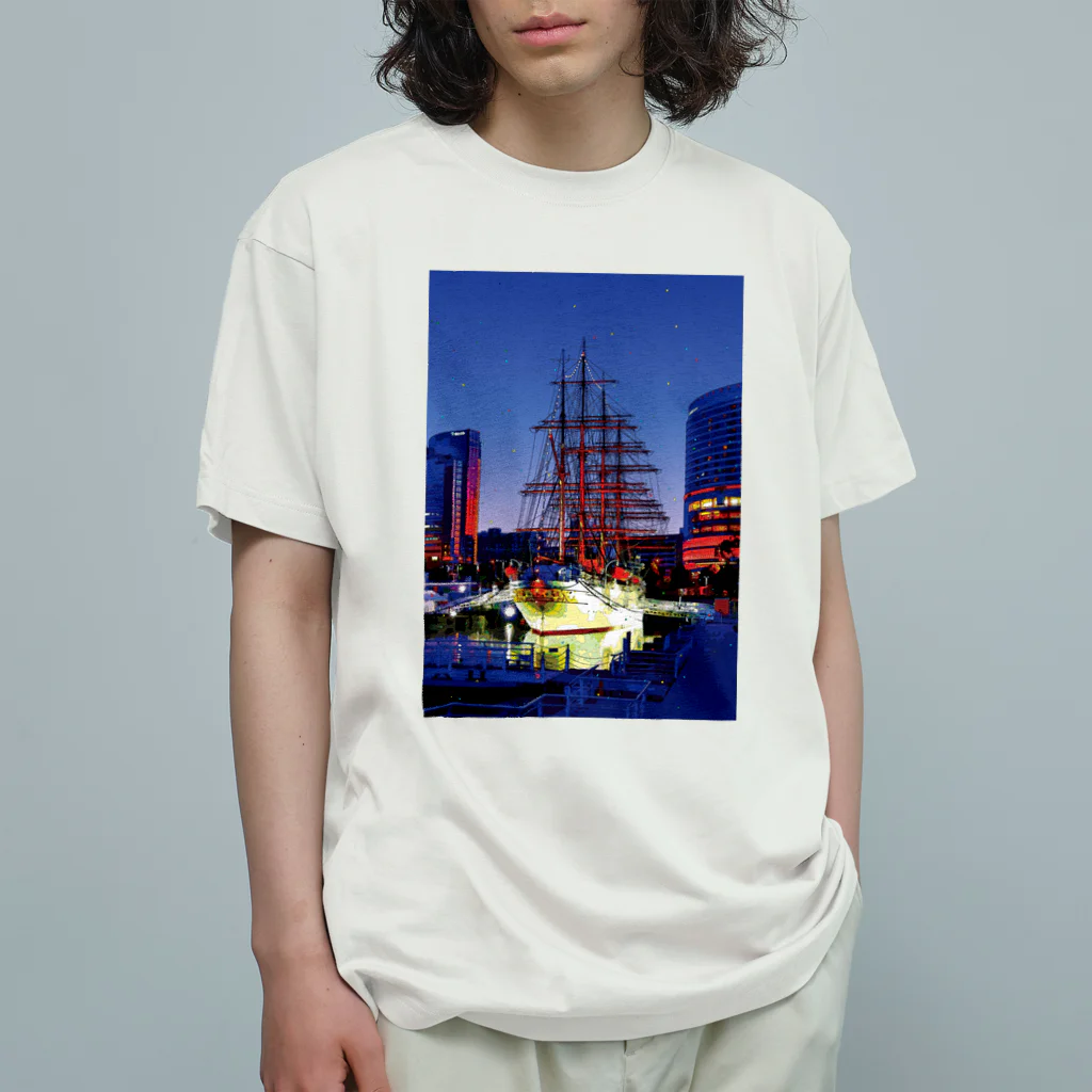 GALLERY misutawoの横浜 夕暮れの日本丸 Organic Cotton T-Shirt