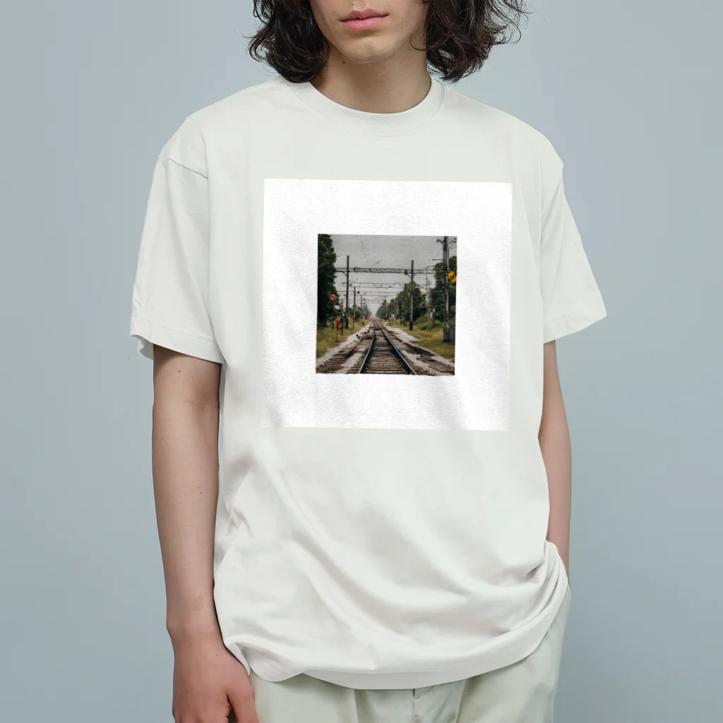 atoyuki_SHOPの鉄道レールデザイン Organic Cotton T-Shirt
