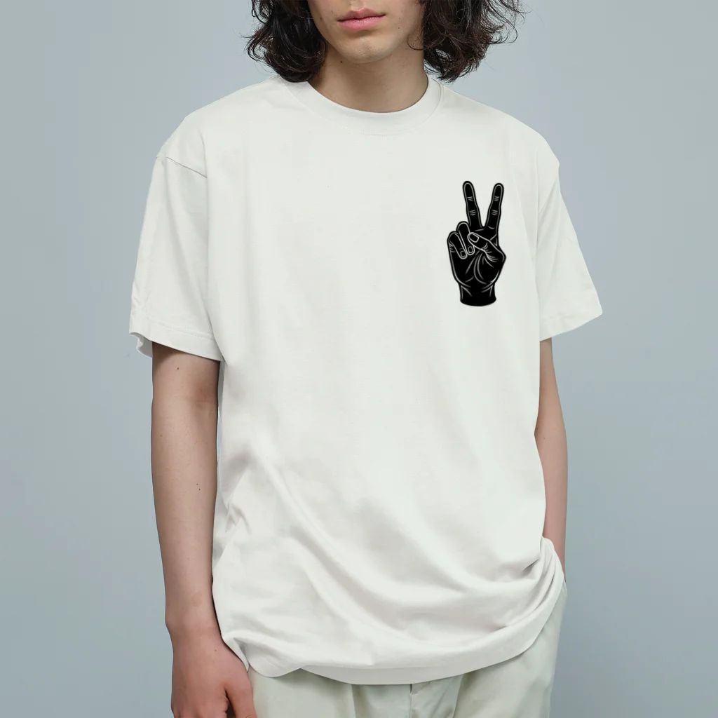 horidesuのピースサイン Organic Cotton T-Shirt