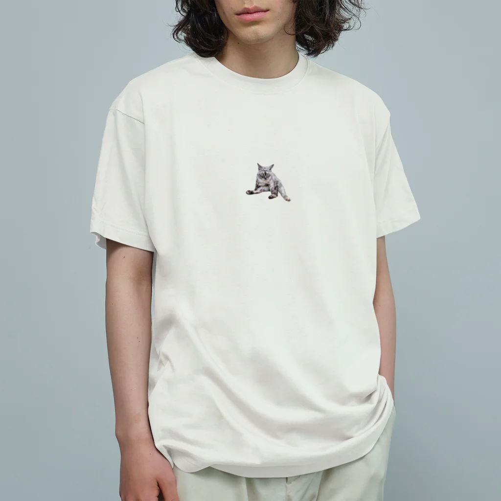 まごわやさしいのガン飛ばし猫（実写） Organic Cotton T-Shirt
